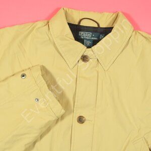 Polo Ralph Lauren Mac Coat Mens Medium Tan Vintage Tartan Lined 1990s